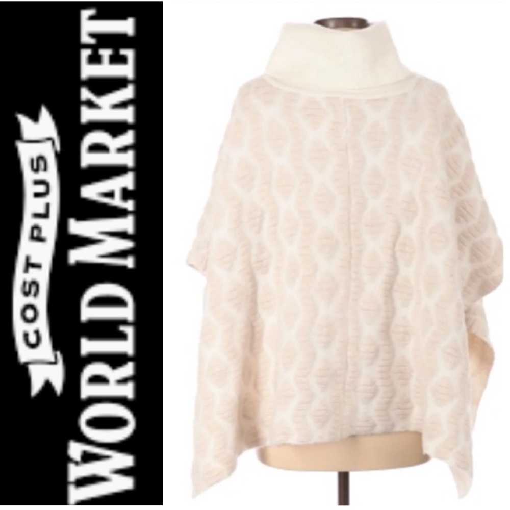 COZY!  World Market cowl neck poncho sweater